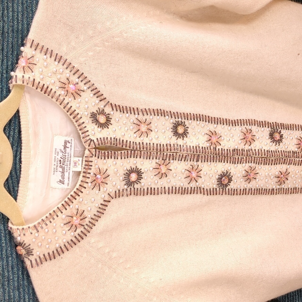 Vintage Marshall Field & Company Beaded Wool/Angora Sweater - Picture 3 of 16